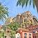 Two palm trees near the Grand Hotel Excelsior Vittoria in Sorrento, Italy